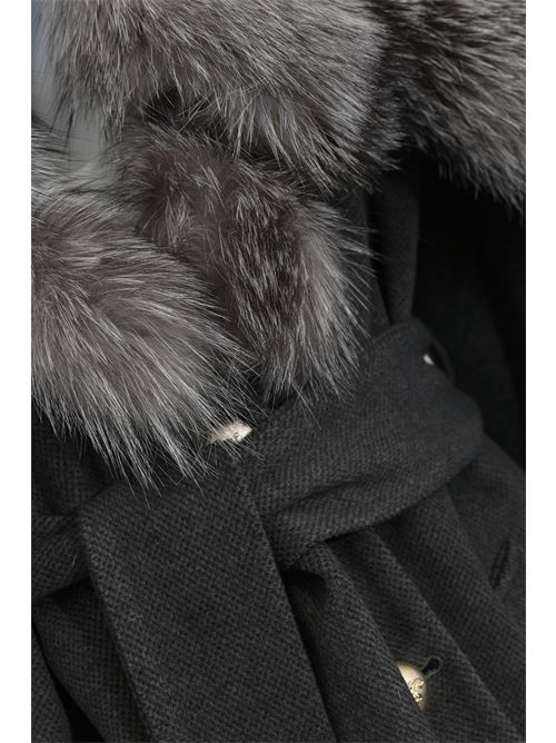 Cappotto 1214 effetto lana con pelliccia di volpe Grigio YES LONDON | CD1214GRIGIO